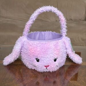 Cute Purple Bunny Easter Basket Plush EasterBasket Rabbit Way To Celebrate New